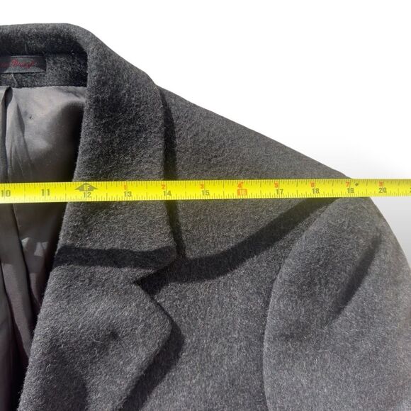 Nino Cerruti Cashmere Wool Blend Vintage 3 Button Overcoat Dark Grey Men's 42L - Picture 13 of 13